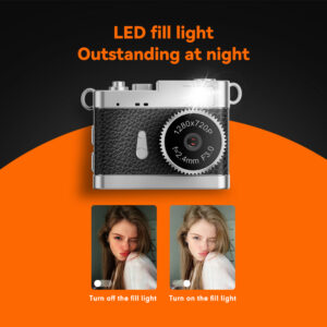 Portable mini digital camera, 720P high-definition pixel | 0.96-inch IPS display | Portable vlog camera